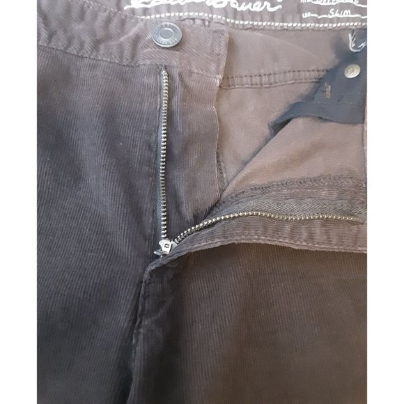 Eddie Bauer Brown Corduroy Boyfriend Fit Slim Leg Women Size 10 Tall Inseam 33" - Picture 4 of 10